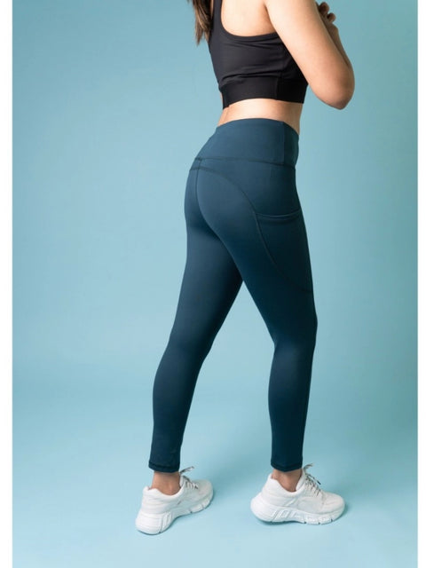 Generic Women's Polyster Solid Sport Leggings (Blue)
