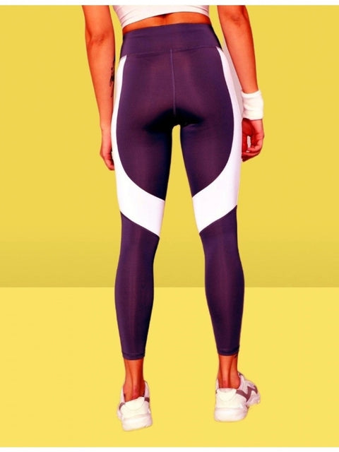Generic Women's Polyster Solid Sport Leggings (Purple)