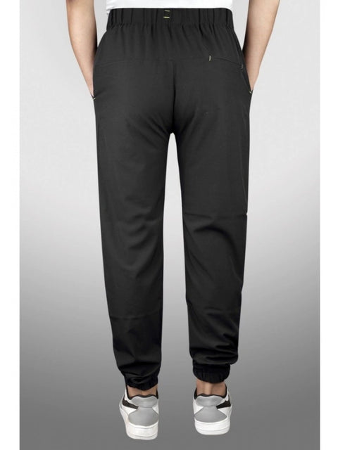Generic Men's Polyster Solid Track Pant-Lower (Black)
