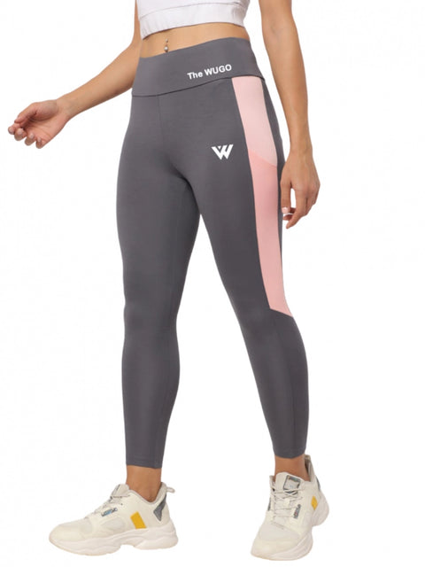 Generic Women's Polyster Solid Sport Leggings (Grey)