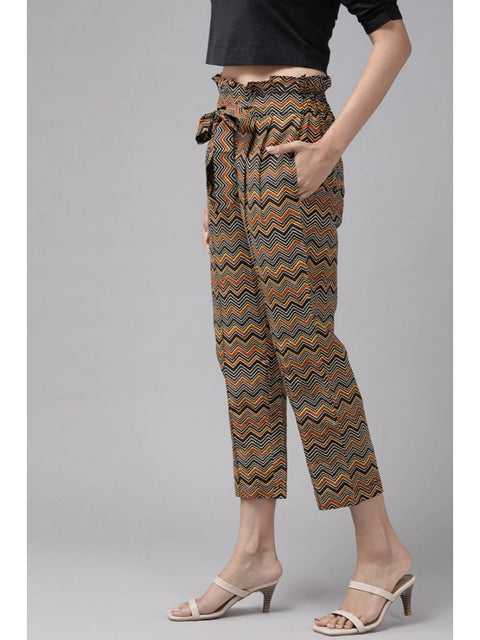 Generic Women's Casual Printed Cotton Trouser Pant (MultiColor)