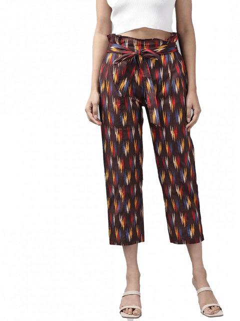 Generic Women's Casual Printed Cotton Trouser Pant (MultiColor)