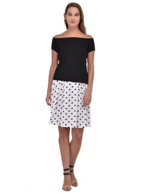 Women's Cotton Blend Solid Short Sleeves Dress (Black)