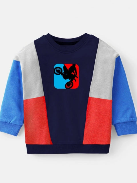 Generic Boy's Casual Full Sleeve Printed Cotton T Shirt With Pant (Blue)
