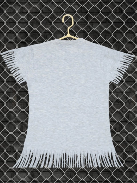 Generic Girl's Casual Short Sleeve Printed Cotton T Shirt (Grey)