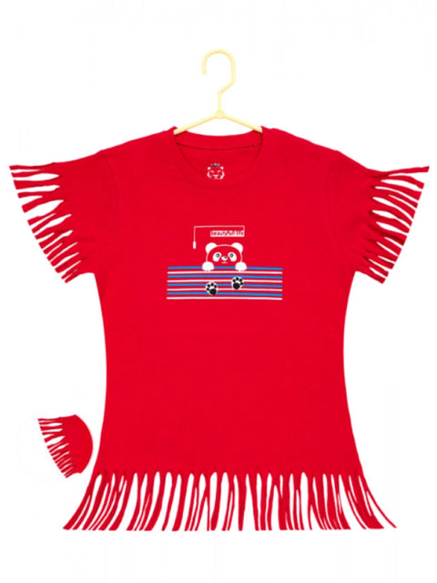 Generic Girl's Casual Short Sleeve Printed Cotton T Shirt (Red)
