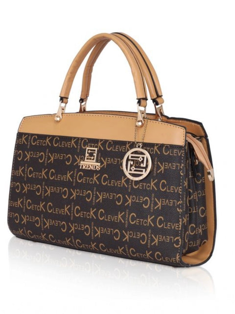 Generic Women's Faux Leather Printed Handbag (Camel)