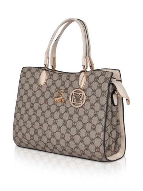 Generic Women's Faux Leather Printed Handbag (Beige)