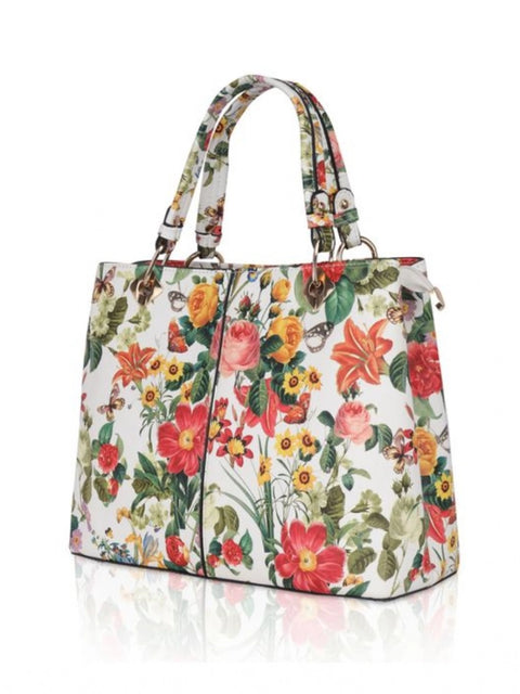 Generic Women's Faux Leather Printed Handheld Bag (White Orang)