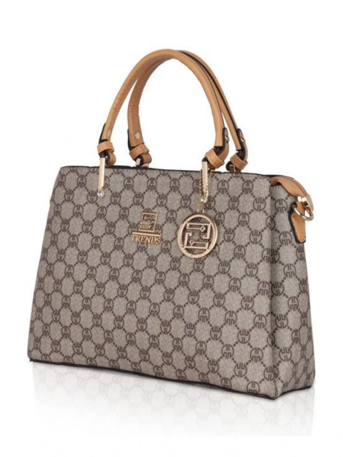 Generic Women's Faux Leather Printed Handbag (Camel)