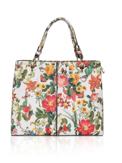 Generic Women's Faux Leather Printed Handheld Bag (White Orang)