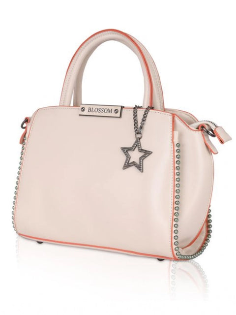 Generic Women's Faux Leather Metal Beads Handbag (Pink)