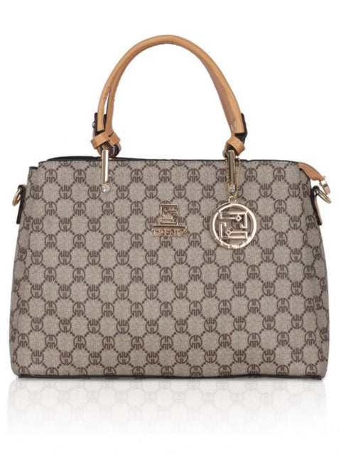 Generic Women's Faux Leather Printed Handbag (Camel)