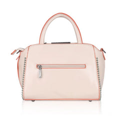 Generic Women's Faux Leather Metal Beads Handbag (Pink)