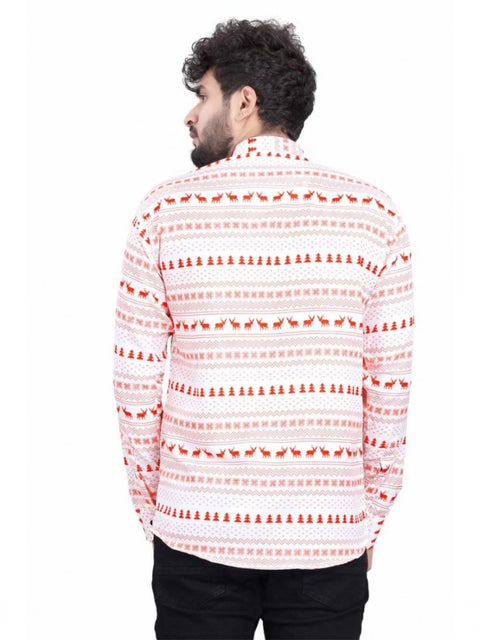 Generic Men's Cotton Blended Printed Full Sleeve Shortkurta (Multicolor)