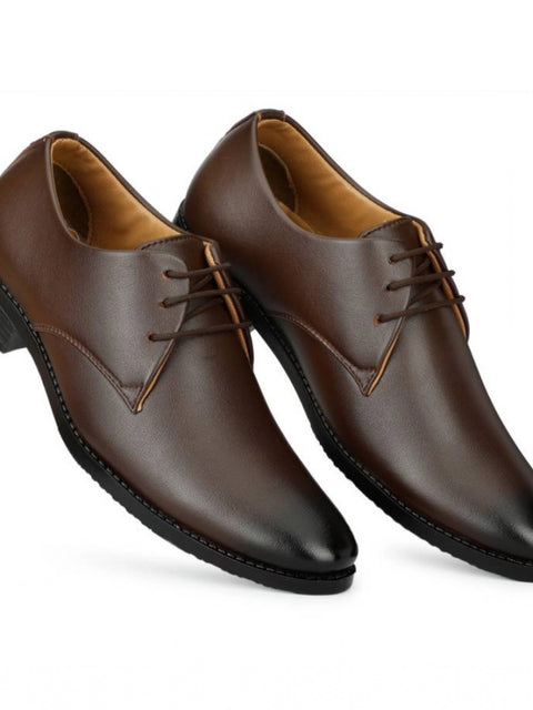 Generic Men's Faux Leather Formal Shoes (Brown)