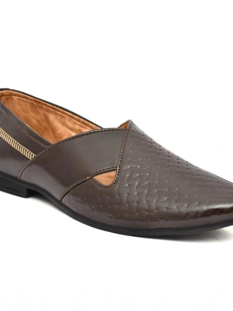 Generic Men's Faux Leather Formal Shoes (Brown)