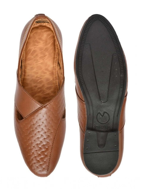 Generic Men's Faux Leather Formal Shoes (Tan)