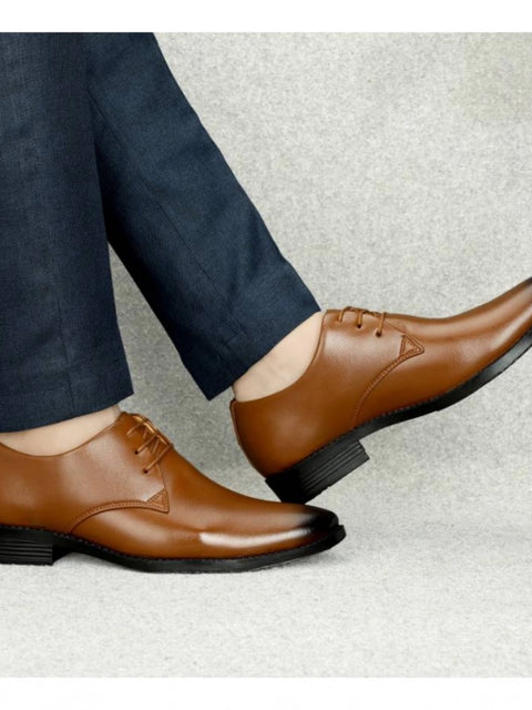 Generic Men's Faux Leather Formal Shoes (Tan)