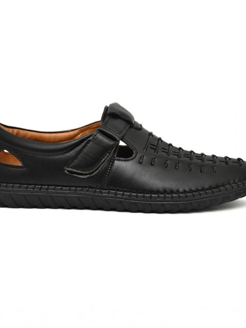 Generic Men's Faux Leather Sandal (Black)