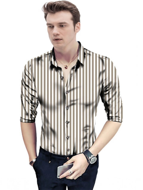Generic Men's Casual Floral Printed Cotton Blend Unstitched Shirt Fabric 1.6 Mtrs (Brown)