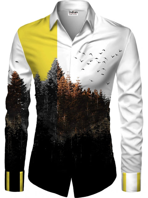 Generic Men's Casual Floral Printed Cotton Blend Unstitched Shirt Fabric 1.6 Mtrs (Multicolor)