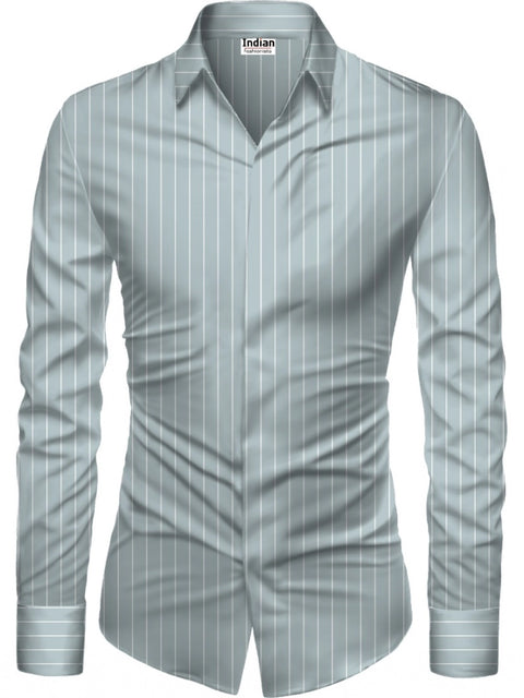 Generic Men's Casual Floral Printed Cotton Blend Unstitched Shirt Fabric 1.6 Mtrs (Grey)