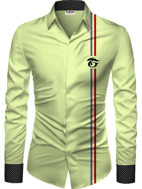 Generic Men's Casual Floral Printed Cotton Blend Unstitched Shirt Fabric 1.6 Mtrs (Green)