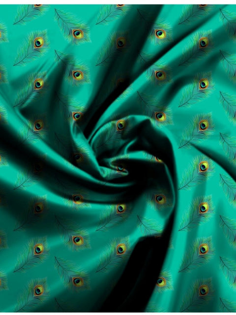 Generic Men's Casual Floral Printed Cotton Blend Unstitched Shirt Fabric 1.6 Mtrs (Green)