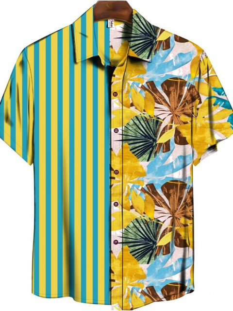 Generic Men's Casual Floral Printed Cotton Blend Unstitched Shirt Fabric 1.6 Mtrs (Green)