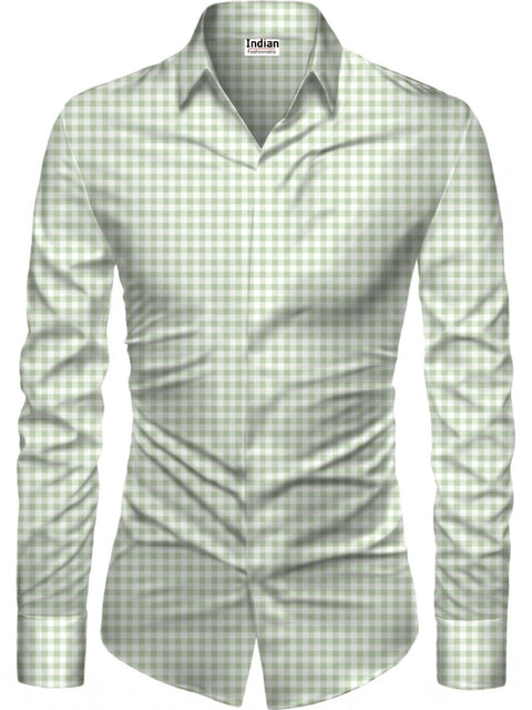 Generic Men's Casual Floral Printed Cotton Blend Unstitched Shirt Fabric 1.6 Mtrs (Green)