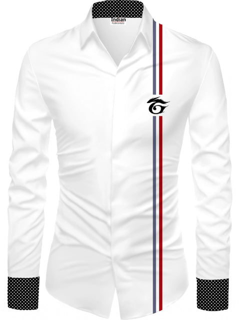 Generic Men's Casual Floral Printed Cotton Blend Unstitched Shirt Fabric 1.6 Mtrs (White)