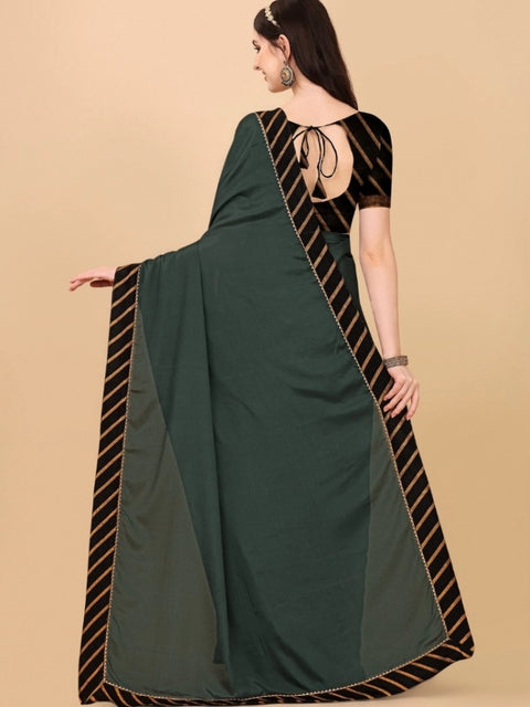 Women's Chiffon Self Design Saree With Unstitched Blouse 5.5Mtr (Grey)