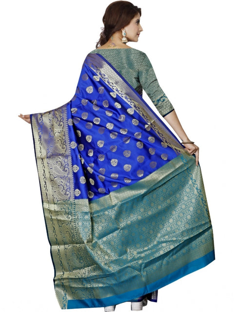 Women's Jacquard Woven Saree With Unstitched Blouse 5.5Mtr (Multicolor)