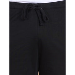 Generic Men's Casual Cotton Striped Above knee Shorts (Black)