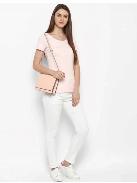 Generic Women's Denim Solid Buttoned Jeans (White)