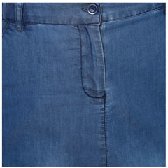 Generic Women's Denim Washed Buttoned Skirt (Blue)