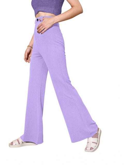 Generic Women's Polyester Cow Pattern Pant (Pruple)