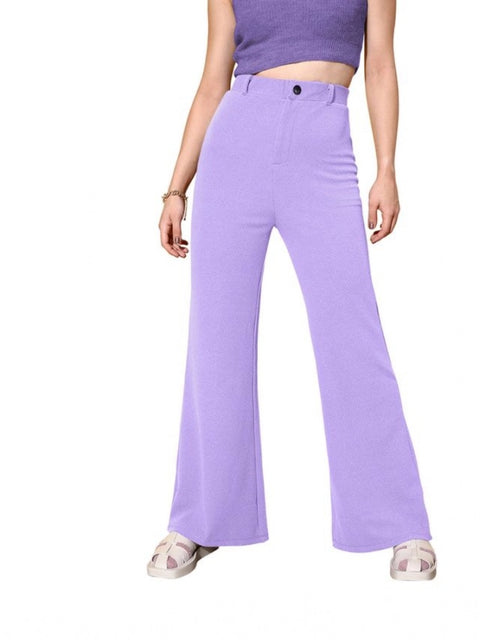 Generic Women's Polyester Cow Pattern Pant (Pruple)