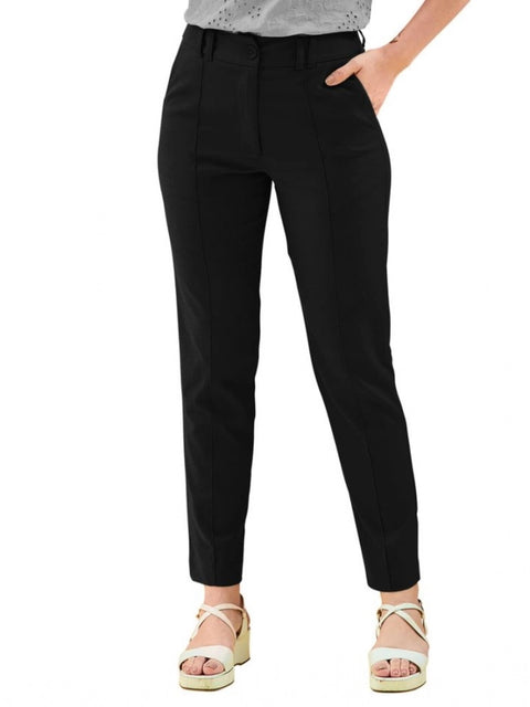 Generic Women's Polyester Solid With Pocket Pant (Black)