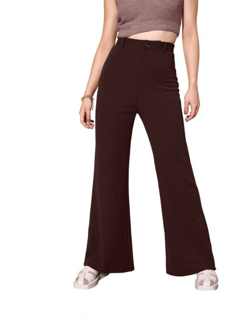Generic Women's Polyester Cow Pattern Pant (Coffee)