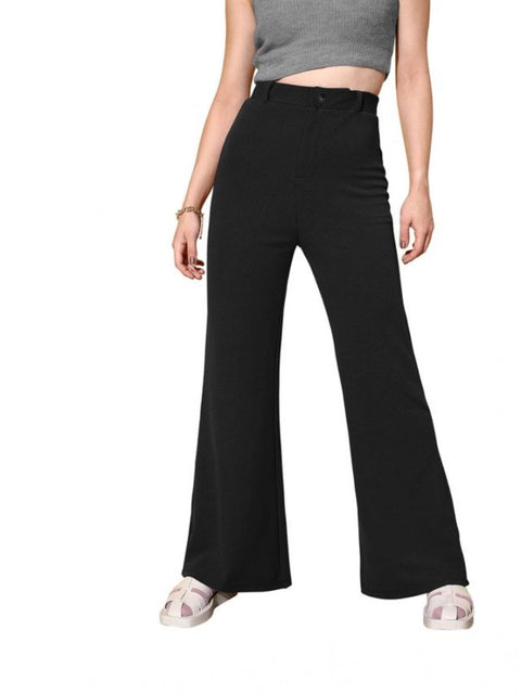 Generic Women's Polyester Cow Pattern Pant (Black)