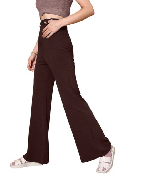Generic Women's Polyester Cow Pattern Pant (Coffee)