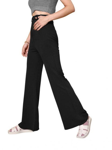 Generic Women's Polyester Cow Pattern Pant (Black)