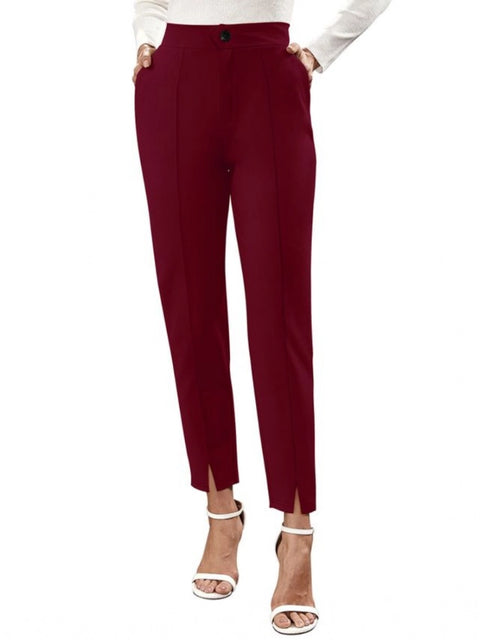 Generic Women's Polyester Solid With Pocket Pant (Maroon)