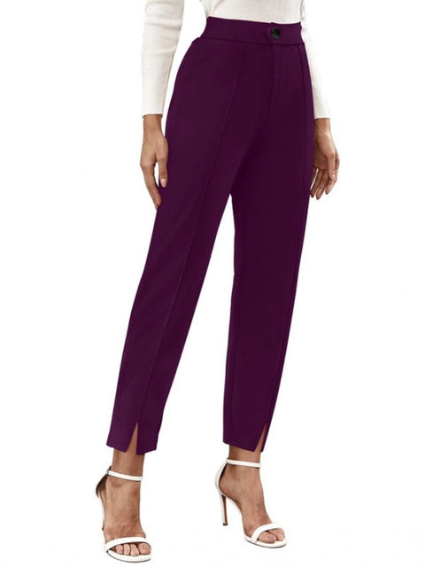 Generic Women's Polyester Solid With Pocket Pant (Wine)