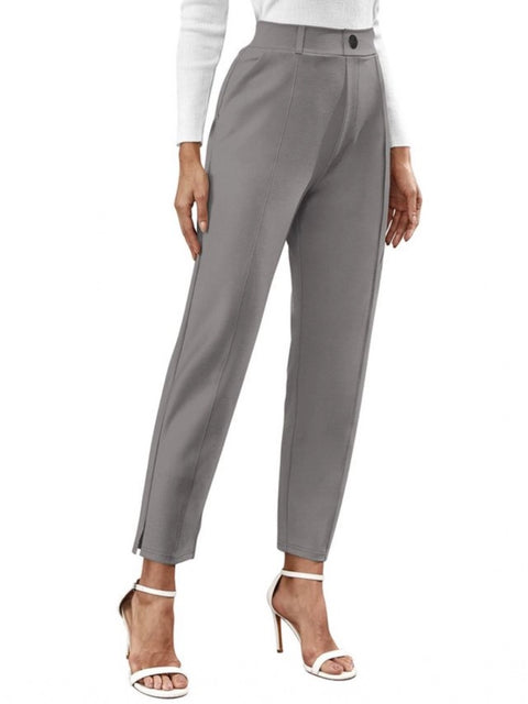 Generic Women's Polyester Solid With Pocket Pant (Grey)