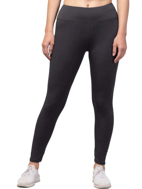 Generic Women's Polyester Solid Ankle Length High-Rise Tights (Grey)