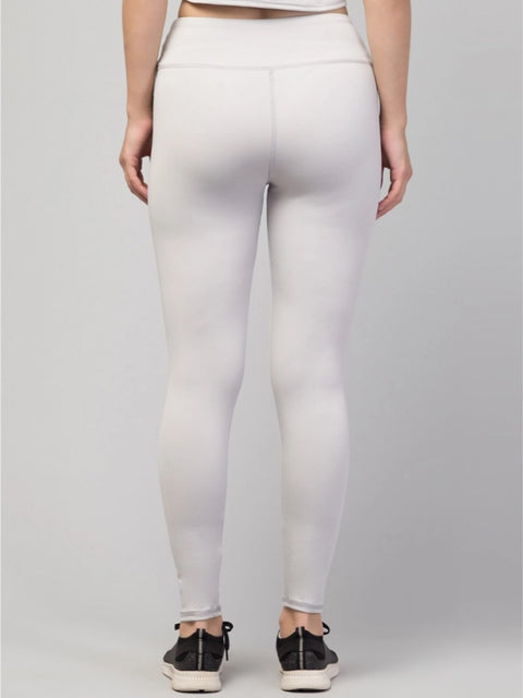 Generic Women's Polyester Solid Ankle Length High-Rise Tights (Light Grey)