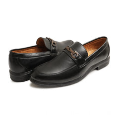 Generic Men's Casual Faux Leather Solid Slip-on Formal Shoes (Black)